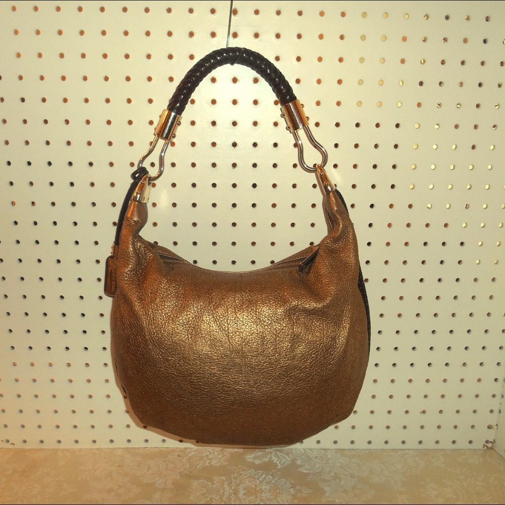 MICHAELS KORS LE GOLD  LEATHER SHOULDER HANDBAG